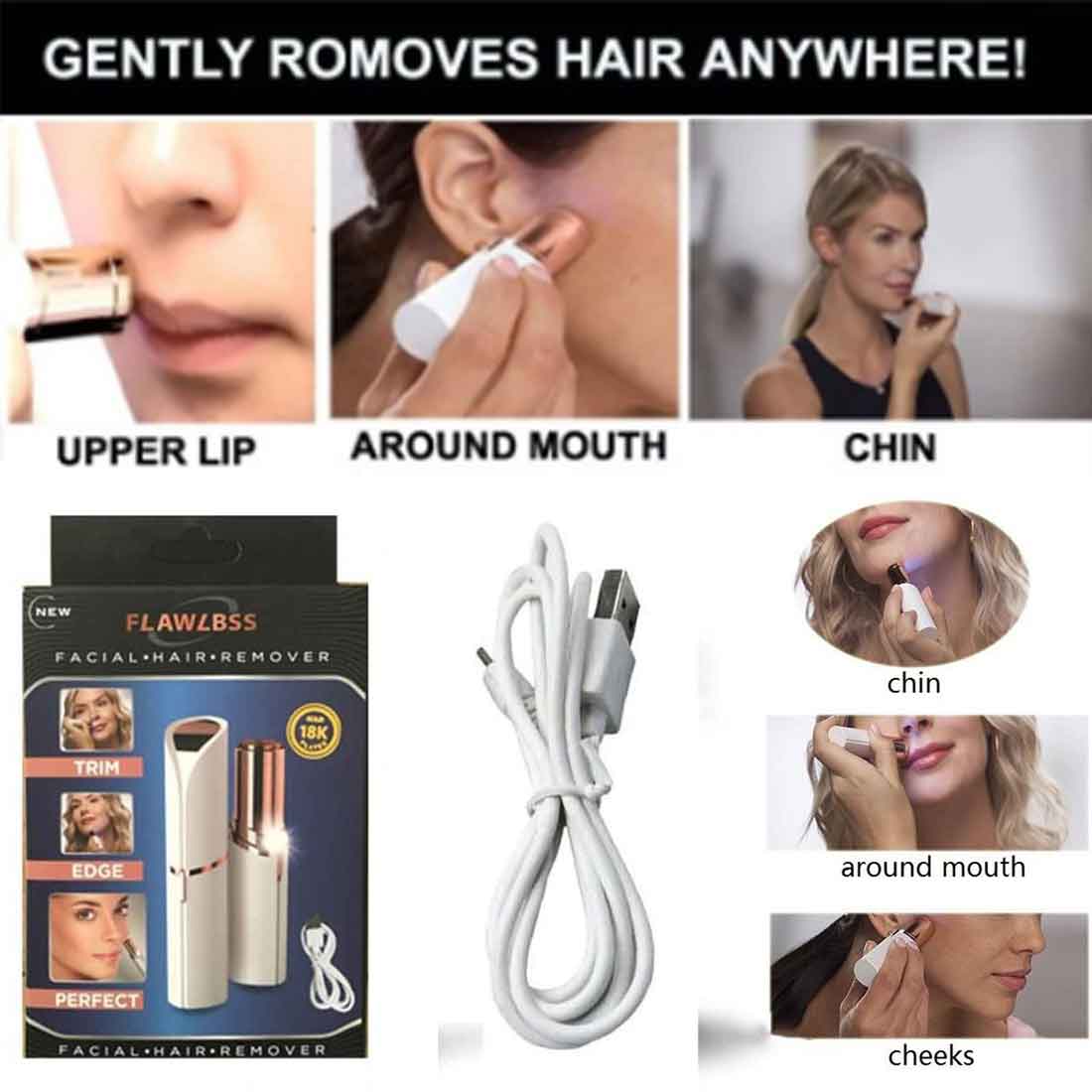 Flawless Facial Hair Remover For Women Rechargeable