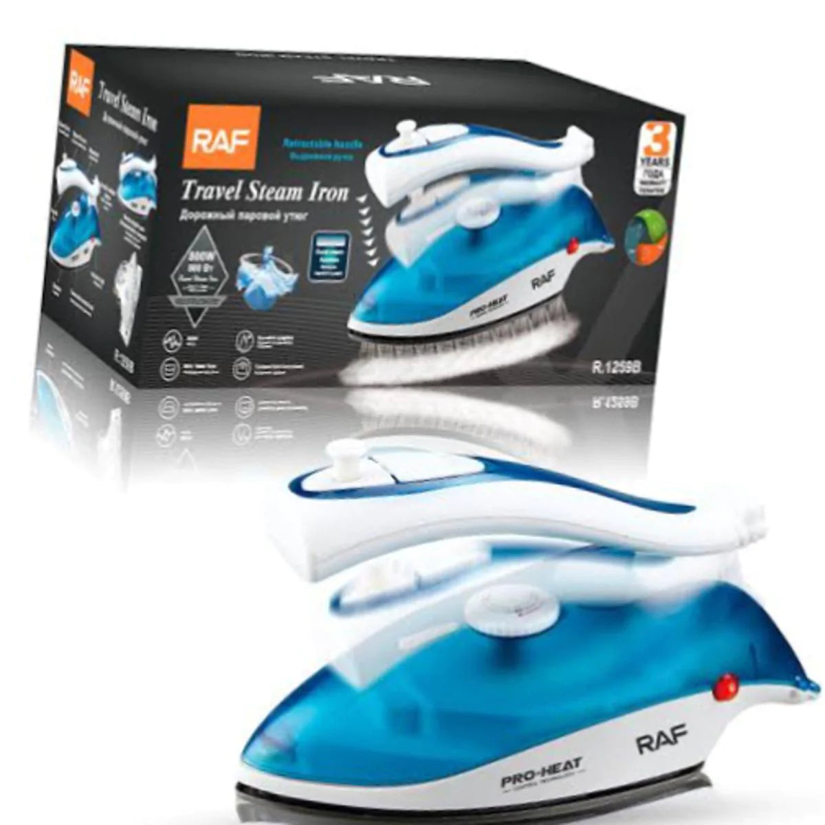 RAF R.1259B Travel Foldable Steam and Dry Iron | Light weight 800 watts