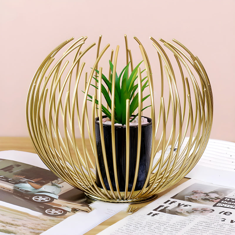 Artisan Crafted High-Quality Metal Alloy Sphere Planter