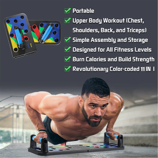 9in1 Foldable Push Up Board Multi Functional Body Building Fitness