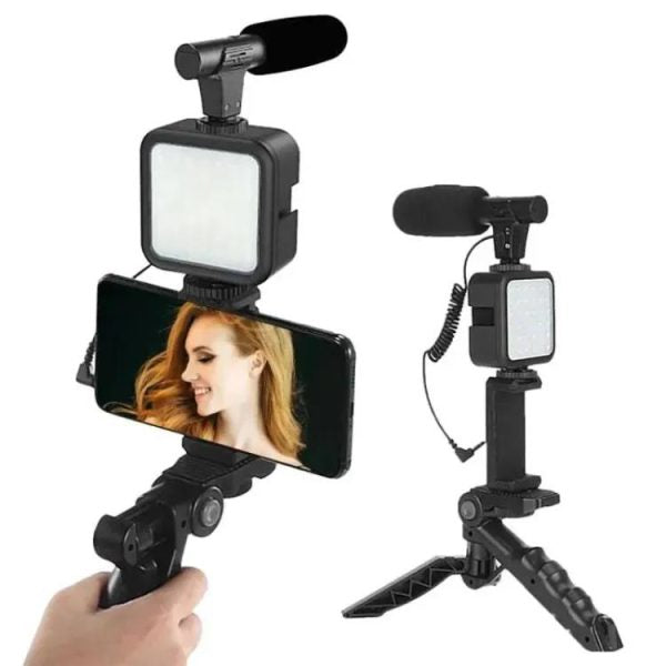 AY-49 Video Making Kit | Vlogging Tripod | Triple Band Light