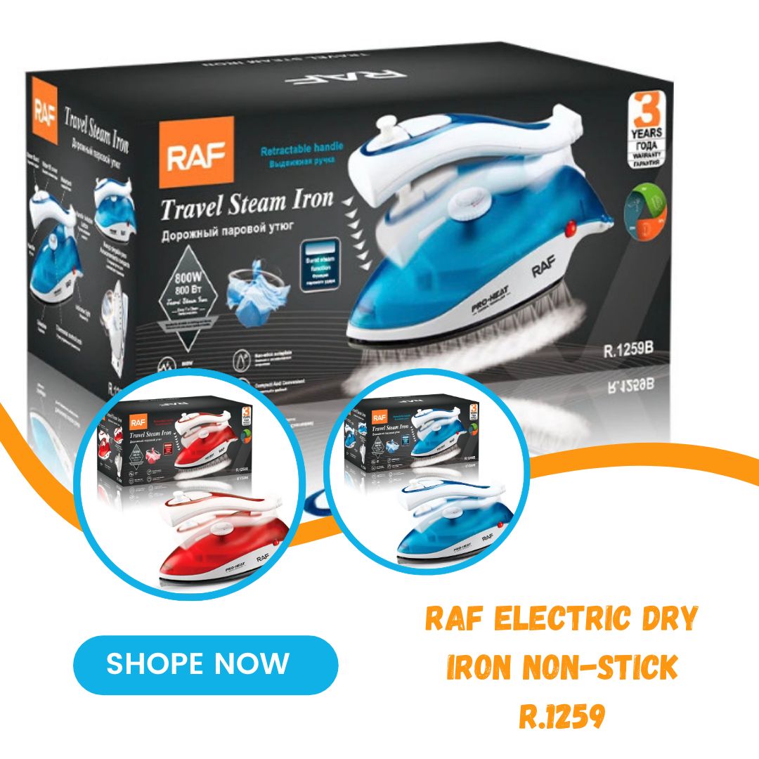 RAF R.1259B Travel Foldable Steam and Dry Iron | Light weight 800 watts