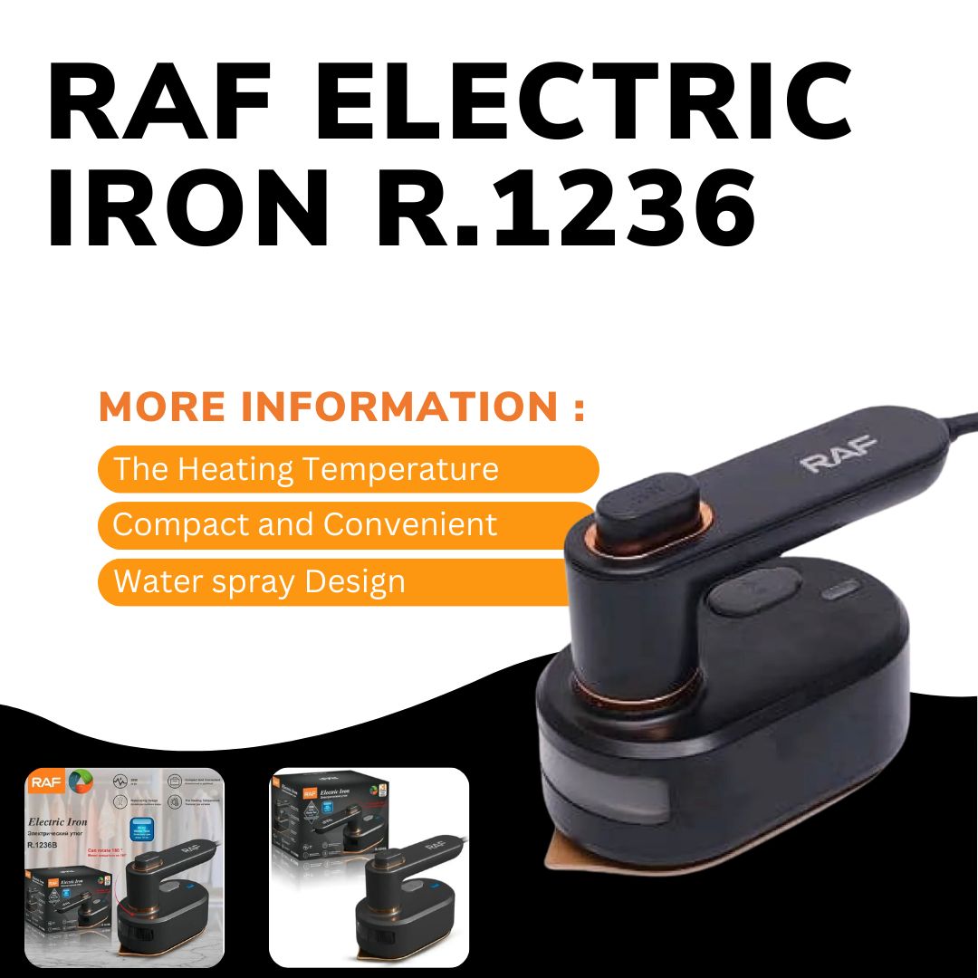 RAF R-1236.B | Compact Mini Portable Travel Electric Folding Steam Iron