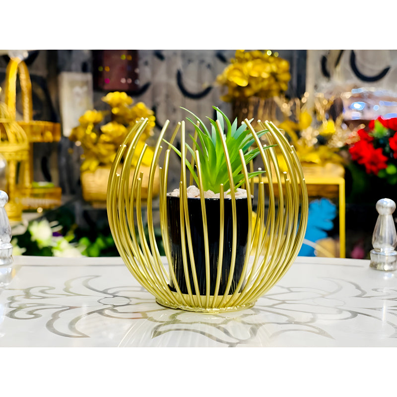 Artisan Crafted High-Quality Metal Alloy Sphere Planter