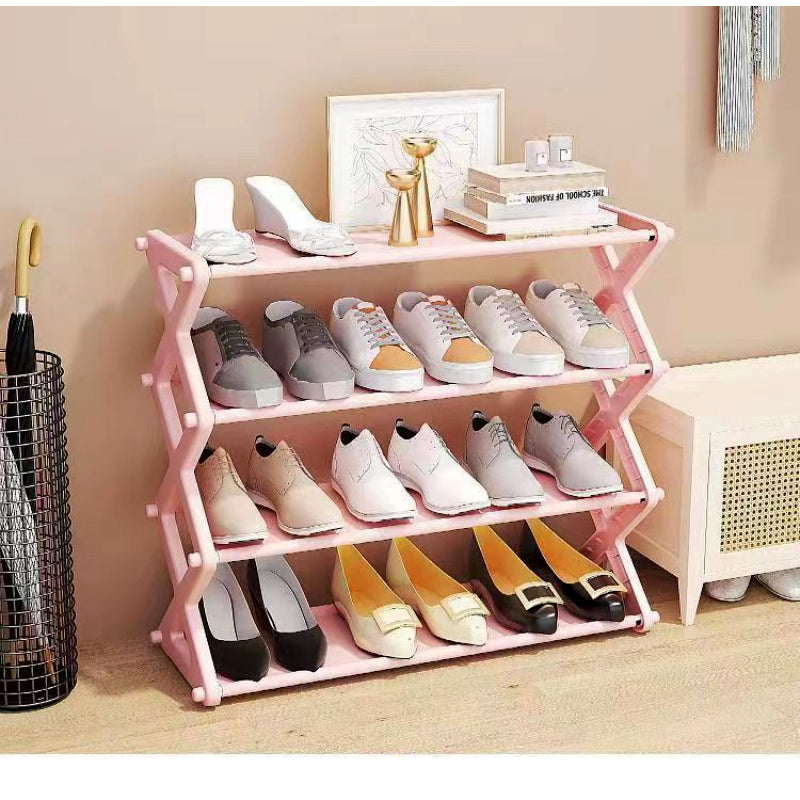 4 Layers X-Type Foldable Fashion Shoe Organizer Stand