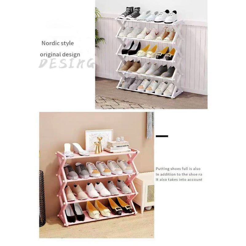 4 Layers X-Type Foldable Fashion Shoe Organizer Stand