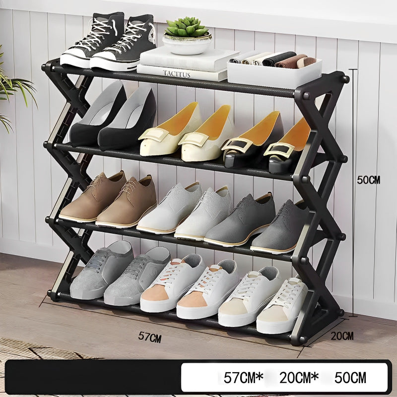 4 Layers X-Type Foldable Fashion Shoe Organizer Stand