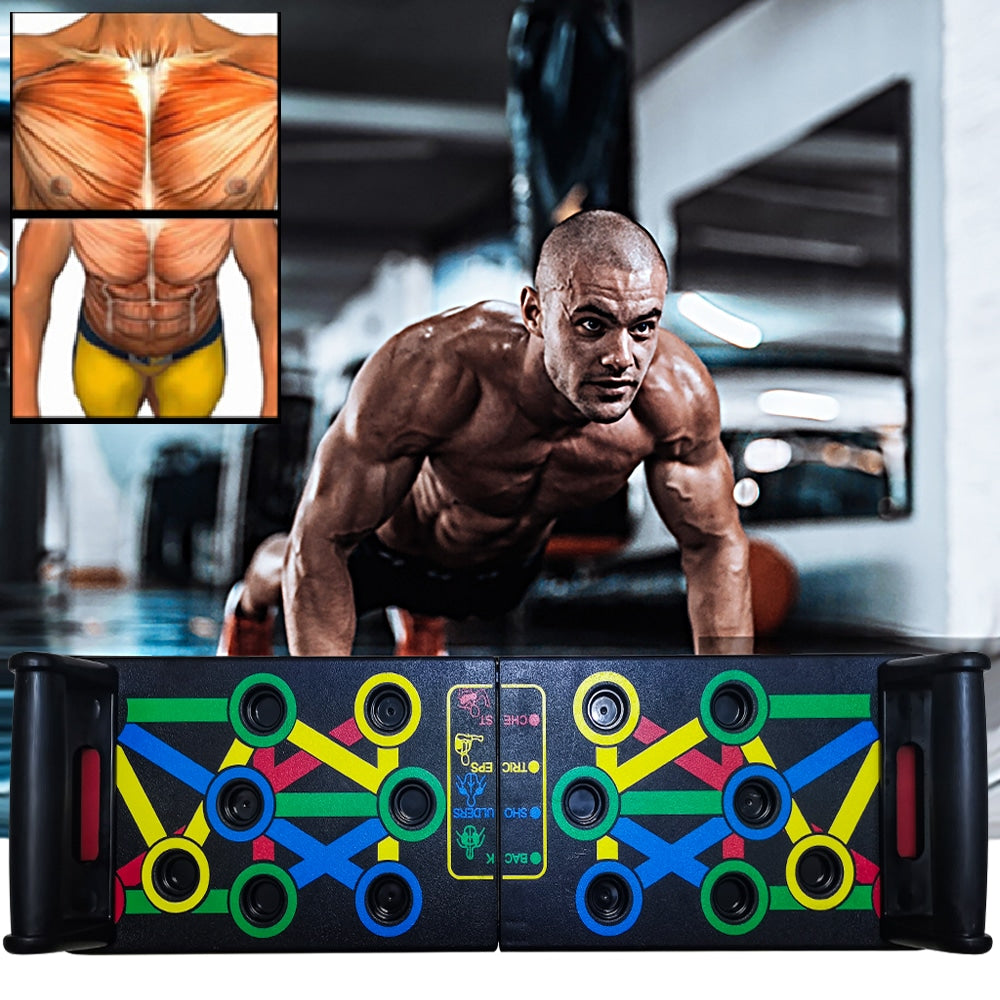 9in1 Foldable Push Up Board Multi Functional Body Building Fitness