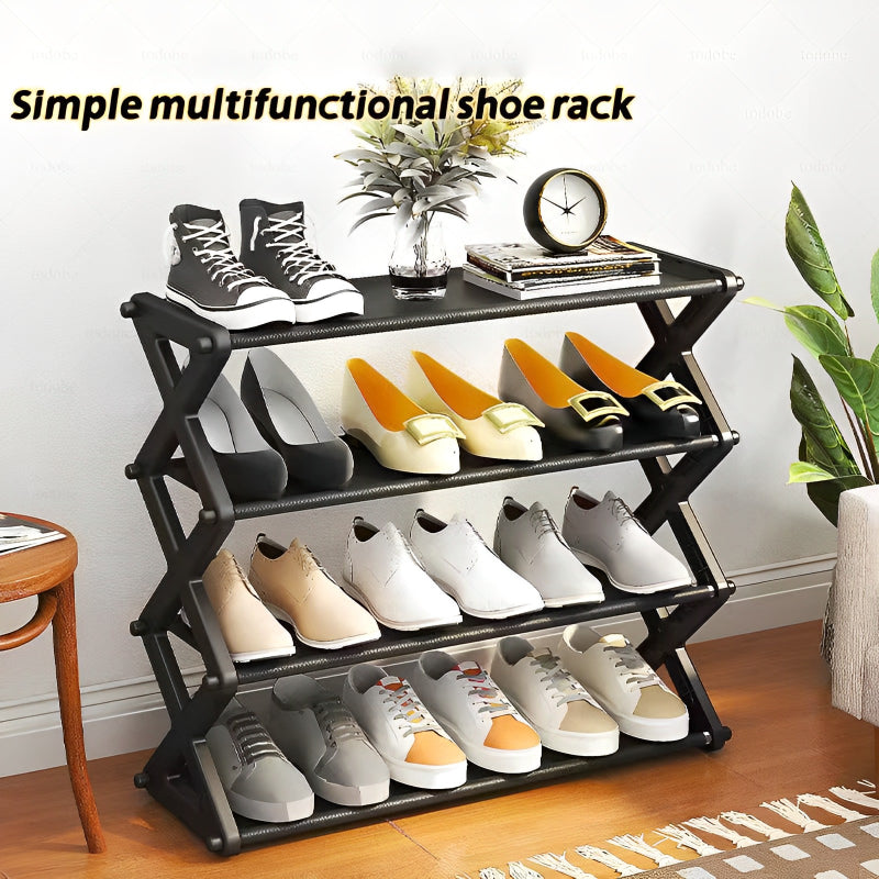 4 Layers X-Type Foldable Fashion Shoe Organizer Stand