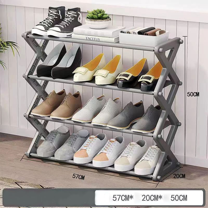 4 Layers X-Type Foldable Fashion Shoe Organizer Stand